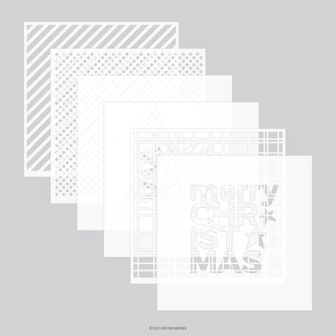 Simple Christmas Stencil Pack (6 qty; 6 x 6)