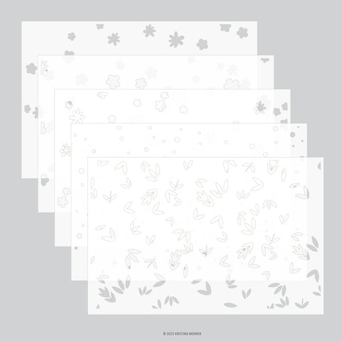 Bitsy Blooms Stencil Pack (5 qty; 6 x 9)