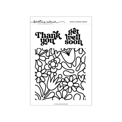 Retro Flowers Stamp Set (6 x 8)
