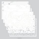 Retro Flowers Stencil Pack (6 qty; 6 x 9)