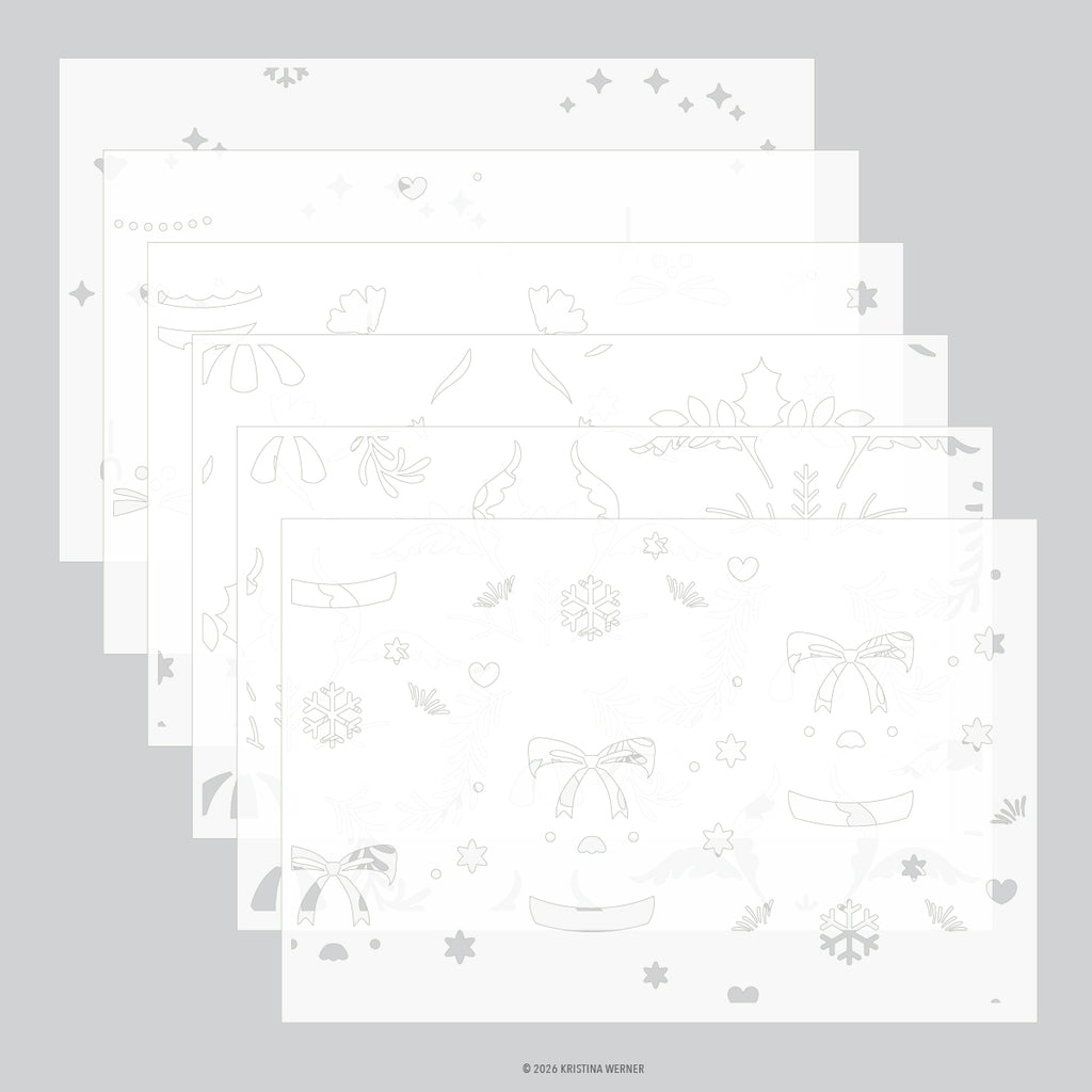 Ornamental Christmas Stencil Pack (6 qty; 6 x 9)