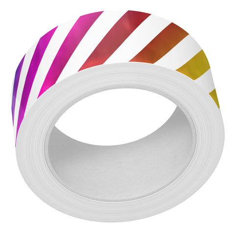 Diagonal Rainbow Stripes Folied Washi Tape