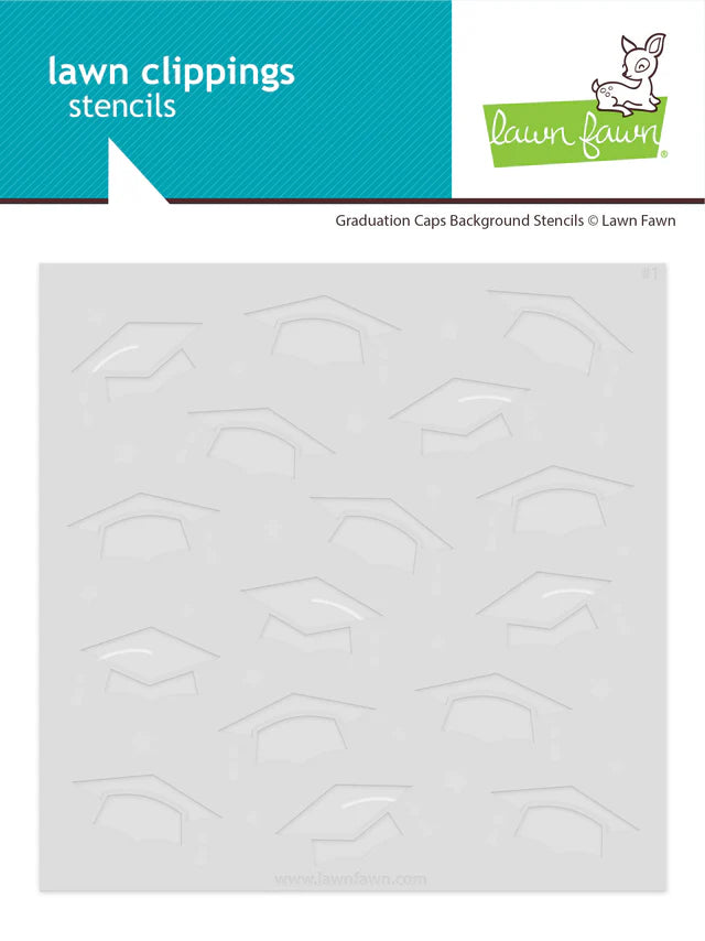 Graduation Caps Background Stencils