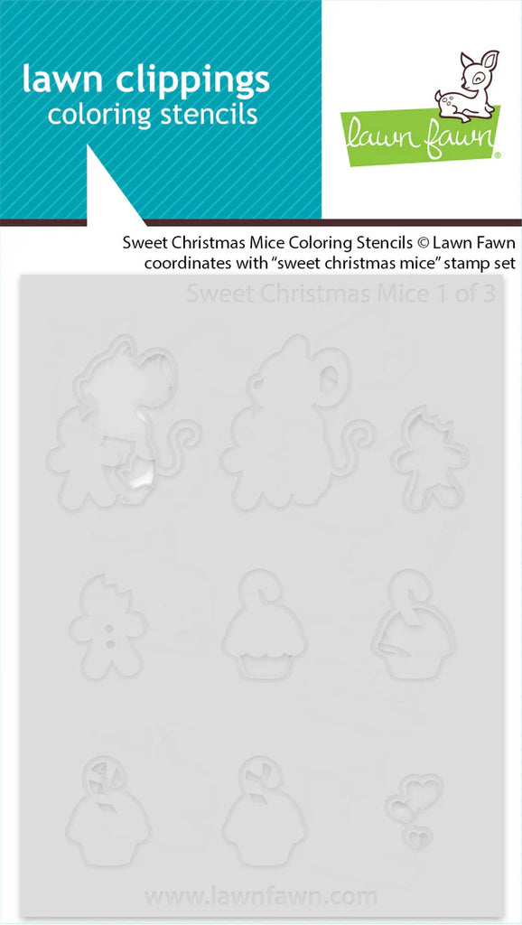 Sweet Christmas Mice Coloring Stencils