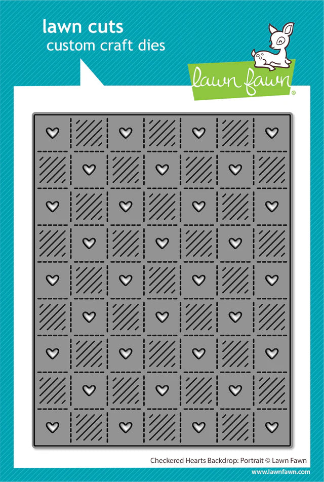 Checkered Hearts Backdrop: Portrait