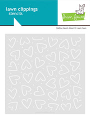 Outline Hearts Stencil