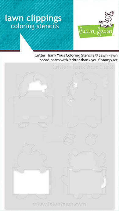 Critter Thank Yous Coloring Stencils