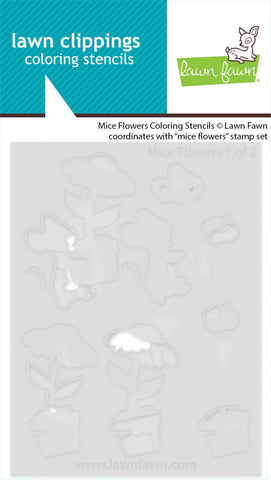 Mice Flowers Coloring Stencils