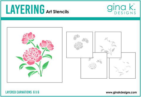 Layered Carnations Stencils