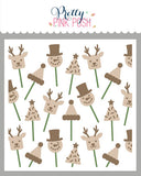 Layered Christmas Cake Pops Stencil (3Lyr)