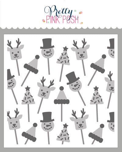 Layered Christmas Cake Pops Stencil (3Lyr)