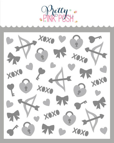 Layered Cupid Items Stencil (2 Lyr)