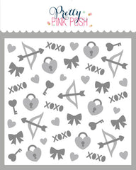Layered Cupid Items Stencil (2 Lyr)