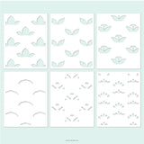 Layered Lotus Stencil Pack (6 qty; 4.75 x 6)
