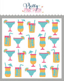 Layered Summer Drinks Stencil (3 Lyr)