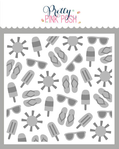 Layered Summer Fun Stencil (2 Lyr)