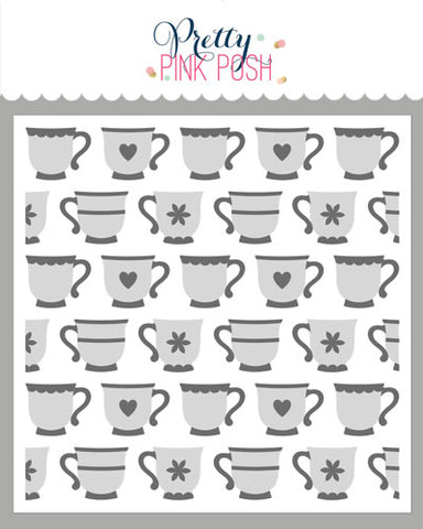 Layered Teacups Stencils (2 Lyr)