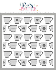 Layered Teacups Stencils (2 Lyr)