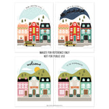 Over the Rooftops Stamp Set (4 x 4; 18 stamps)