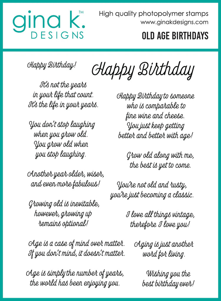 Old Age Birthday Stamp Set