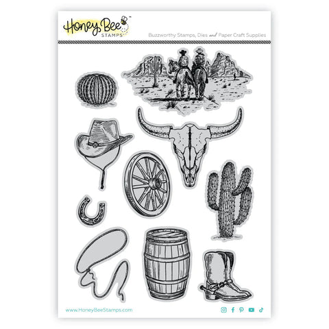 On The Range 5x7 Red Rubber Stamp Set