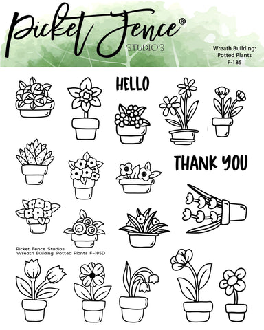 Wreath Building: Potted Plants Stamp Set