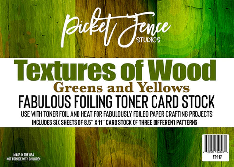 Fabulous Foiling Toner Card Stock - Textures of Wood Greens and Yellows