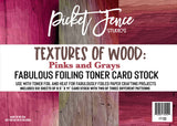 Fabulous Foiling Toner Card Stock - Textures of Wood Pink and Grays