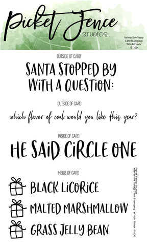 Interactive Sassy Card Stamping: Which Flavor 3 x 4