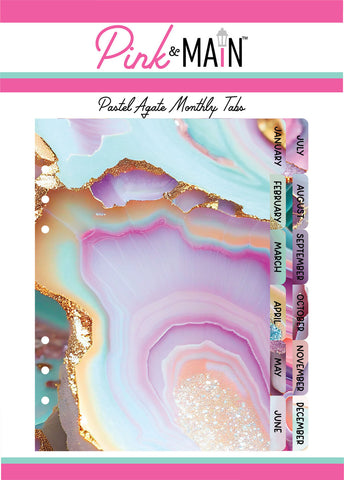Pastel Agate Monthly Tabs