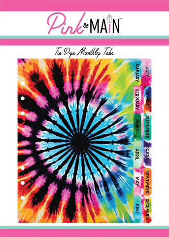 Tie Dye Monthly Tabs