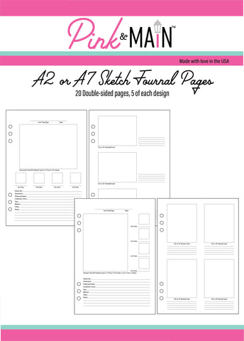 A2 or A7 Sketch Journal Pages