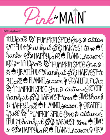 Fall Saying 6x6 Embossing Folder