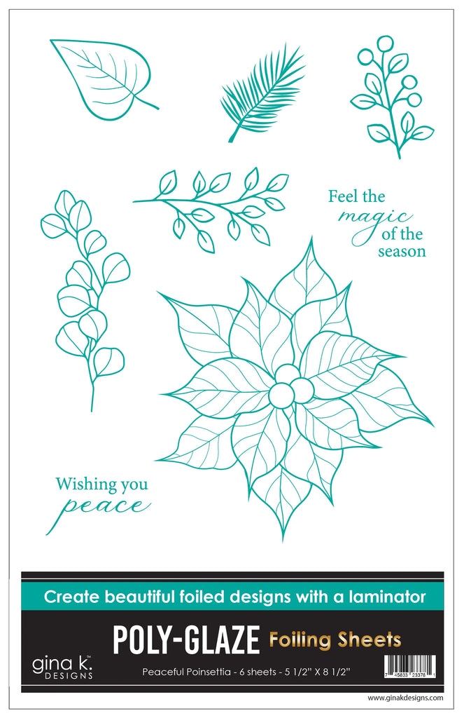 POLY-GLAZE Foiling Sheets- Peaceful Poinsettia