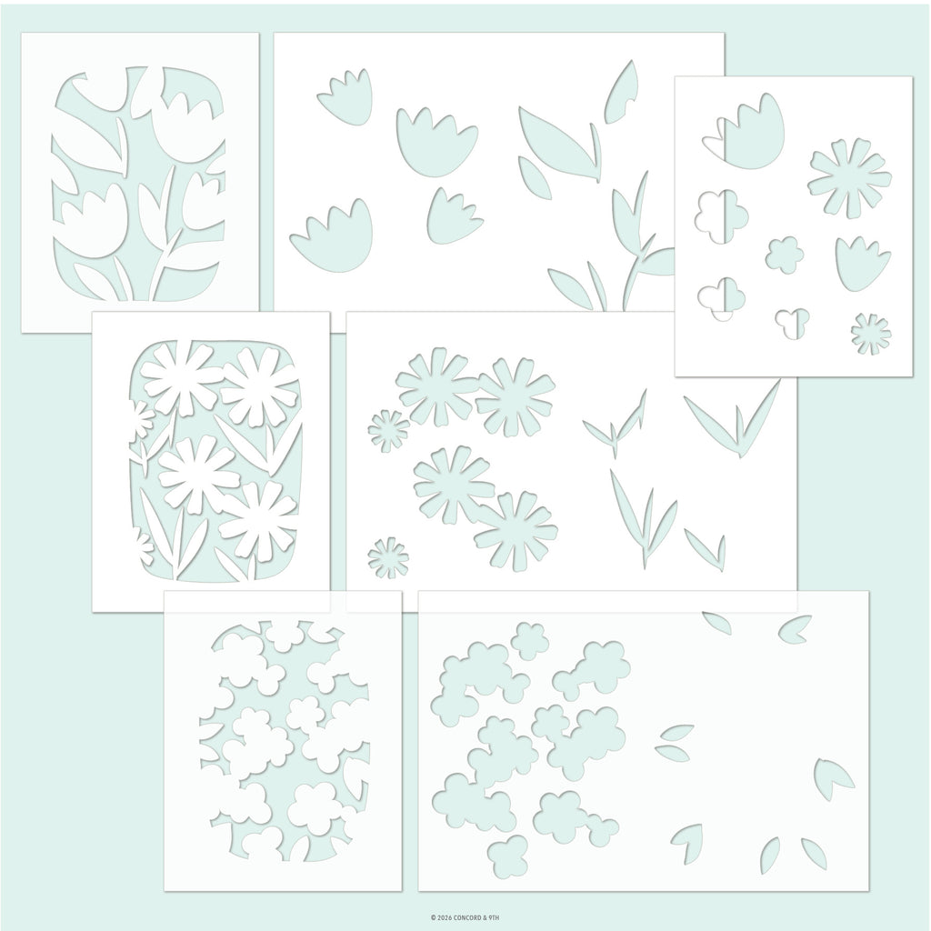 Petal Portraits Stencil Pack (7 qty; 4  4.75 x 6 + 3  6 x 9)