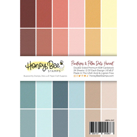 Rayures fines et pois : Bloc de papier Harvest 6x8,5 - 24 feuilles double face