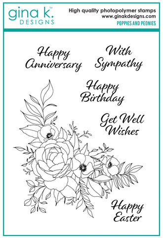 Poppies and Peonies Stamp Set