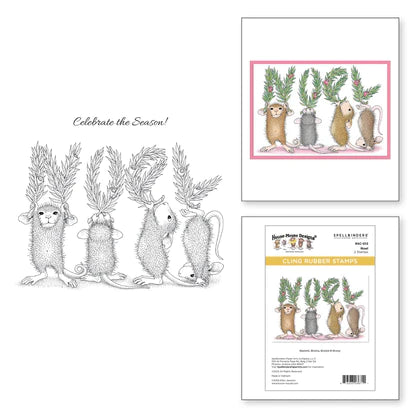 Ensemble de tampons en caoutchouc Noel Cling de la collection House-Mouse Holiday