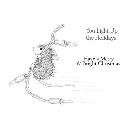 Ensemble de tampons en caoutchouc adhésifs Merry &amp; Bright de la collection House-Mouse Holiday