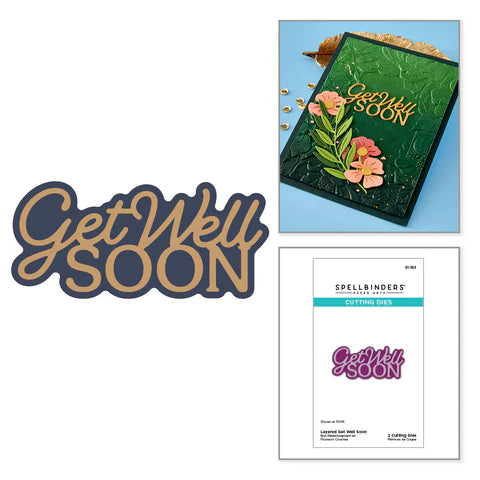 Layered Get Well Soon Etched Dies