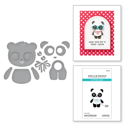 Matrices de découpe Dancin' Birthday Panda gravées de la collection Monster Birthday