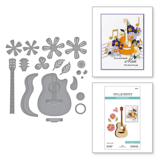 Mini Guitar Etched Dies from the Bibi's Musical Notes Collection by Bibi Cameron