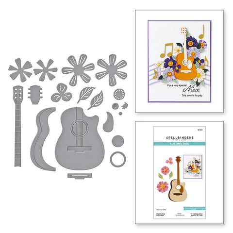 Mini Guitar Etched Dies from the Bibi's Musical Notes Collection by Bibi Cameron