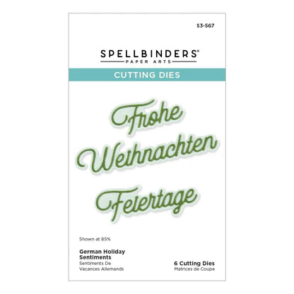 German Holiday Sentiments Etched Dies from the International Holiday Sentiments Collection