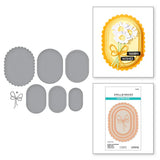 Scallop and Stitched Edge Ovals Etched Dies from the Wildflowers Collection by Lisa Horton