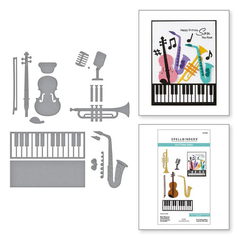 Mini Musical Instruments Etched Dies from the Bibi's Musical Notes Collection by Bibi Cameron