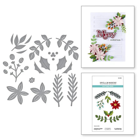 Christmas Foliage Etched Dies from the All About Christmas Collection by Lisa Horton