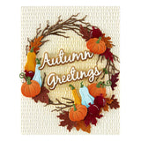Autumn Greetings Wreath Etched Dies from the Texture & Foliage Collection by Suzanne Hue