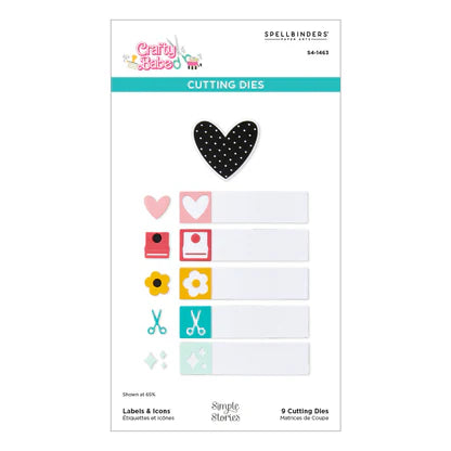 Labels & Icons Etched Dies from the Crafty Babe Collection with Simple Stories