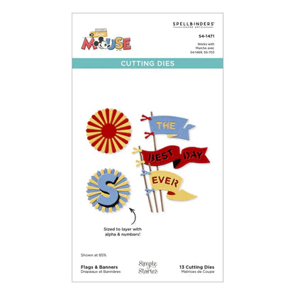 Flags & Banners Etched Dies from the Say Cheese Classic Mouse Collection